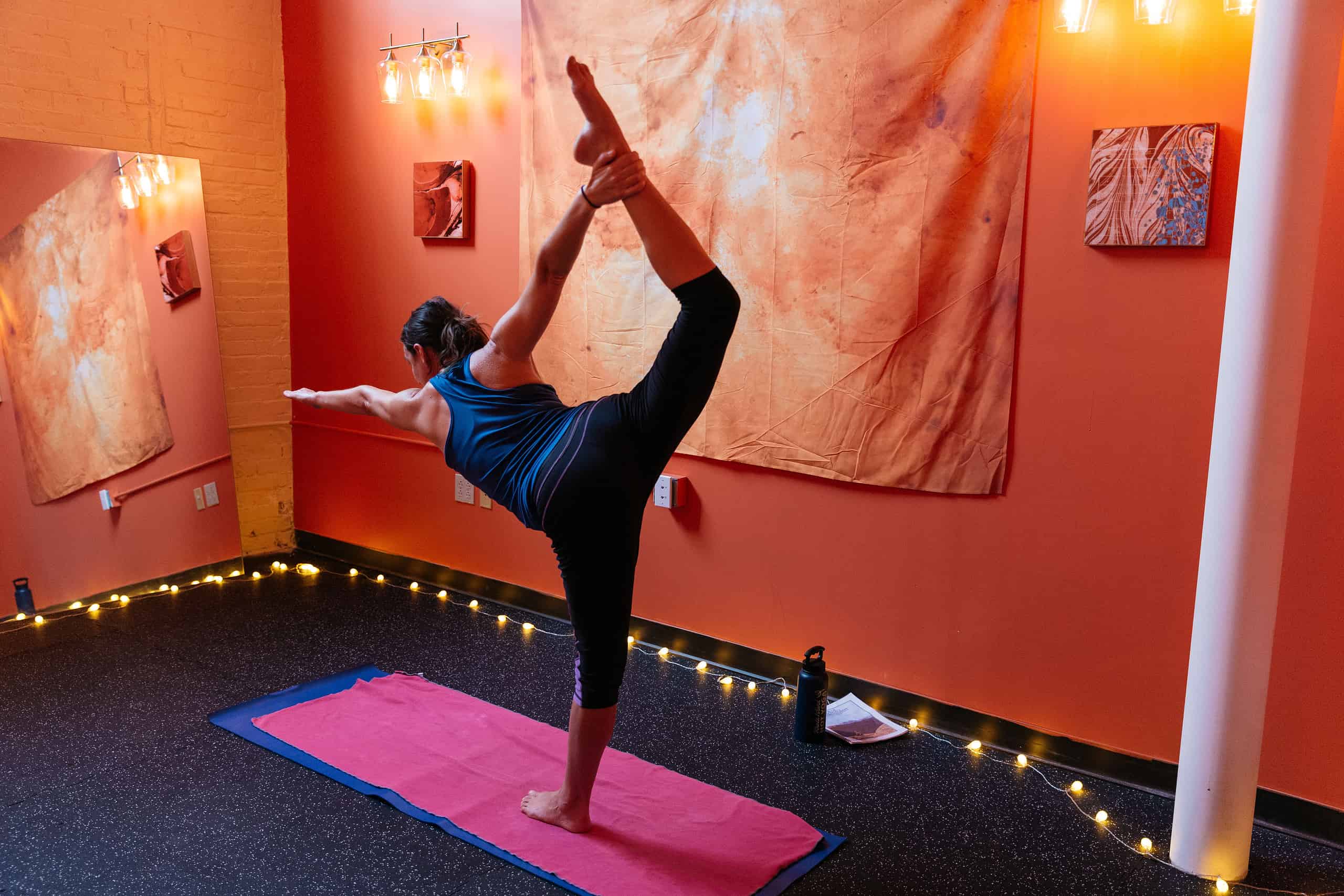 standing bow pulling pose private hot yoga